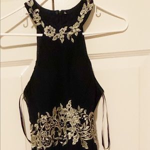 Betsy Adam navy blue long dress